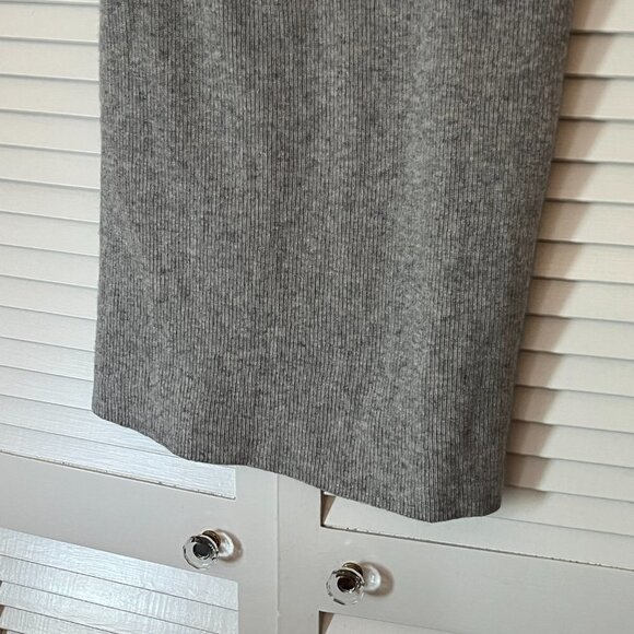 Banana Republic sweater dress short-sleeve grey small cable-knit wool cashmere - Picture 2 of 6